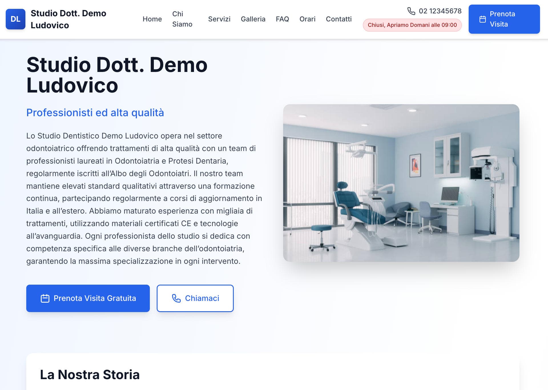 Esempio sito web professionale per studi dentistici italiani — piattaforma Smile32